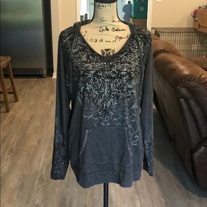 Maurice’s long sleeve plus size rhinestone hoodie